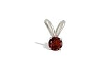 14K White Gold Genuine Round Garnet Pendant