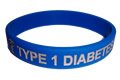 Type 1 Diabetes Medical ID Wristband Blue with Silver Color Fill Medium