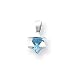 14k White Gold Blue Topaz Star of David Pendant