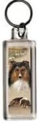 Shetland Sheepdog Dog Key Chain Ring 3" Polyanna Pickering 3 D Image Made in England
