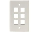 LEVITON 41080-6W 6-Port QuickPort Flush Mount Wallplate in White