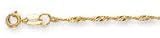 14k Yellow 1.5 mm Singapore Link Anklet - 10 Inch