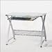 Euro Style Barcelona Computer Desk (Style: Frosted Glass/Aluminum)