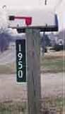 Green and White Mailbox Sign