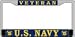 US Navy Veteran License Plate Frame (Chrome Metal)