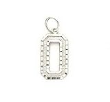 14kt White Gold Number Charm