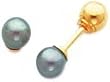 Reversible 14K Gold & Black Cultured Pearl Earrings