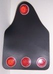Black Mud Flap with Four Red Reflectors