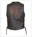 Leather Vests Men's Leather Motorcycle Vest Indian Head MV3091