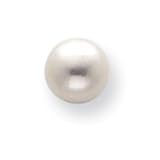 Sterling Silver White Cultured Pearl Button Earrings
