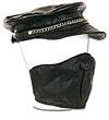 Motorcycle Black Leather Captain Cap AC008