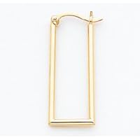 14k Polished Rectangle Tube Hoop Earrings by JewelryWeb