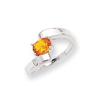 Buy 14k Polished 7x5 Citrine Ring - Size 6 by JewelryWeb