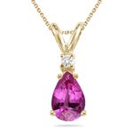 0.02 Cts Diamond & 0.45 Cts Pink Sapphire Pendant 