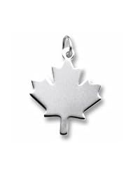 Rembrandt Charms, Maple Leaf Charm in Solid Sterling Silver or Gold, Engravable