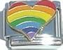 Clearly Charming Rainbow Heart Italian Charm Bracelet Link