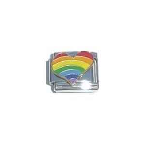 Buy Clearly Charming Rainbow Heart Italian Charm Bracelet Link by Clearly Charming