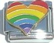 Clearly Charming Rainbow Heart Italian Charm Bracelet Link