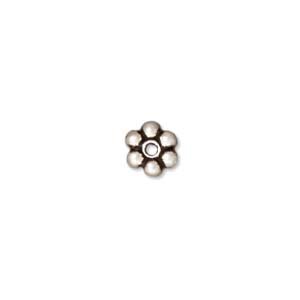 Fine Silver Plated Lead-Free Pewter Daisy Spacer Beads 3mm (50) 36108