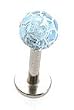Surgical Steel Ball UV Light Blue Labret Sold as a Pair