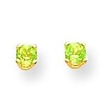 14k 3mm Peridot Earrings
