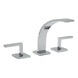 Rohl Modern Wave 3 hole deck mounted widespread lavatory faucet with lever handles WA102L-APC