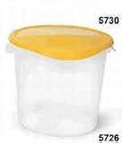 Round Storage Container, 12-quart Capacity, 13-1/8 Dia. X 8-1/8h. Ea