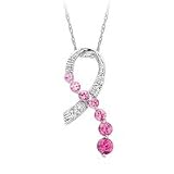 10kt. White Gold, Lab Created Pink Sapphire & Diamond Pendant