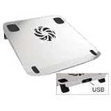 Kantek Portable Laptop Stand W/ USB Port Cooling Fan,Br Aluminum,