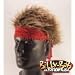 Red Barbed Wire Bandana with Brown Hair
