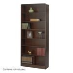 IMAGE OF 7-Shelf Radius-Edge Veneer Bookcase in Walnut by Safco