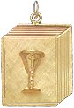 Book with Chalice, 14K Gold Charm