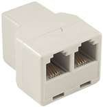 AXIS TE84027 Single to Dual Modular Jack Adapter (Ivory, 4-conductor)