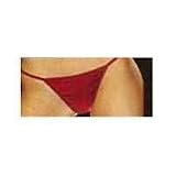 1st Fantasies Velvet Low Rise Thong Panty with Waterfall Rhinestones - Red or Black