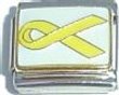 Clearly Charming Yellow Ribbon Support Our Troops, POW/MIA Awareness Italian Charm