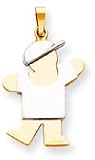 Boy With Cap Charm, Yellow/White Gold