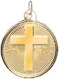 Cross on Disc, 14K Gold Charm