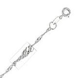 14k White Gold 10 Inch X 1.5 mm Singapore Chain Anklet - O Ring Clasp