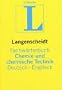 Dictionary of Chemistry and Chemical Technology / Fachworterbuch Chemie und Chemische Technik
