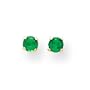 14k 3mm Synthetic Emerald Birthstone Earrings