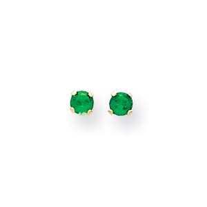 Buy 14k 3mm Synthetic Emerald Birthstone Earrings by West Coast Jewelry