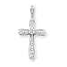 14k White Gold Diamond Filigree Cross Pendant