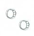 14k White 1.5 mm Round CZ Initial O Friction-Back Earrings