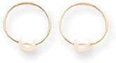 14kt Gold Endless Hoop with Cultured Pearl Earrings