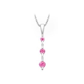Sapphire and Diamond Fashion Pendant in 14K White Gold by