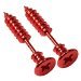 New Fashion Color Piercing 3D Cross Screws Ear Stud Earrings Lag spike Hip-Hip Earring Youth Men/Women (4 Red)