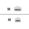 Anschlusskabel, RJ11(6p4c)-Stecker auf RJ45(8p4c)-Stecker mit EZE, Kabel: 4-adrig, flach und schwarz, 1:1, 3,00 m