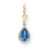 14k Tanvorite Diamond pear leverback earring XLB105TV