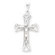 Sterling Silver Crucifix Pendant with 20 Inch Sterling Silver Chain