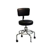 Brandt Revolving Stool with Backrest and Footrest, 18 - 24 Adjustable, Black